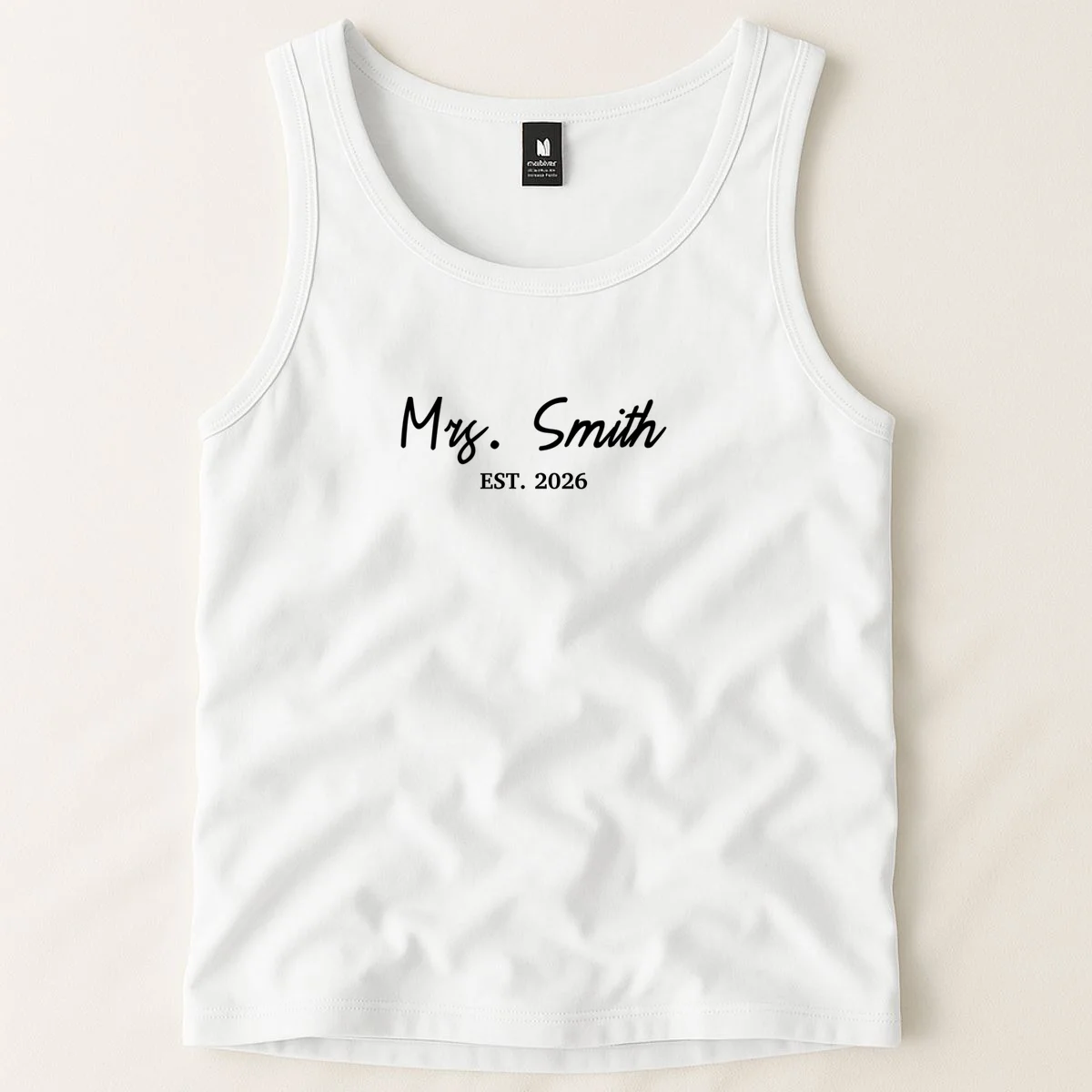 Mrs Custom Text Personalized Last Name Tank Top - Front 1
