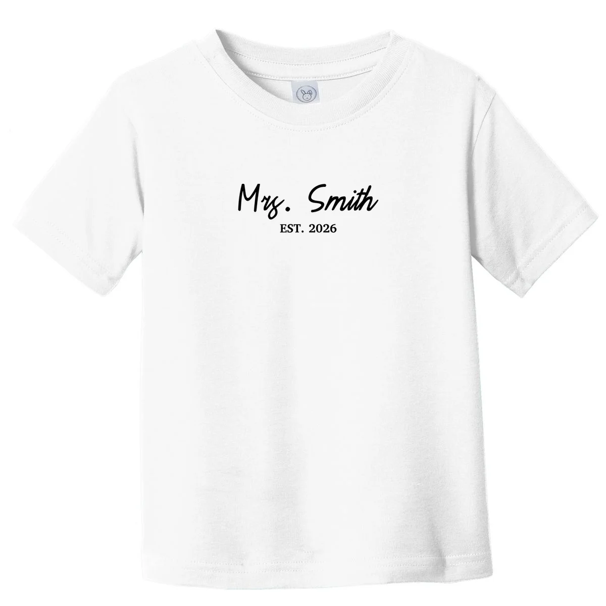 Mrs Custom Text Personalized Last Name Toddler T-Shirt - Front