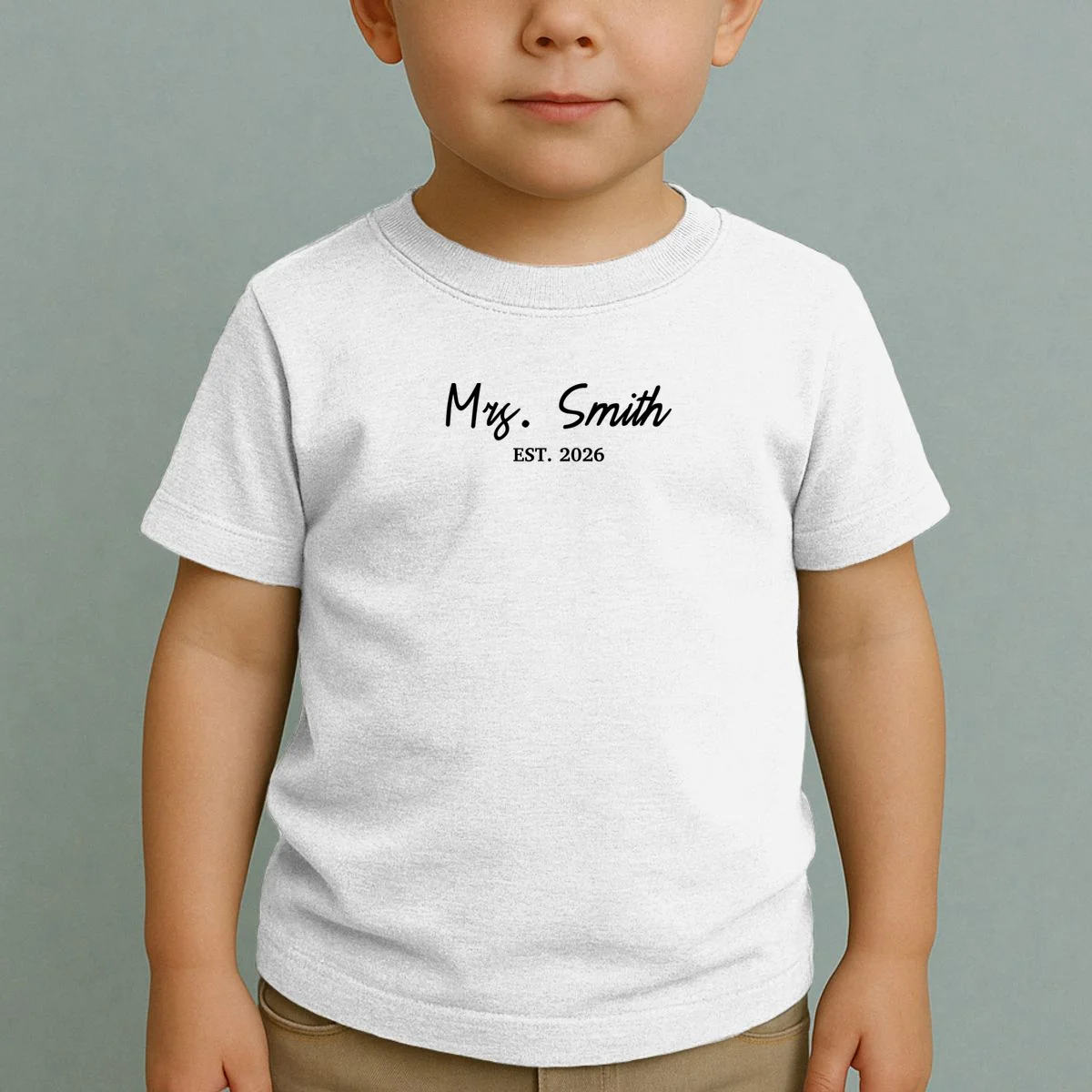 Mrs Custom Text Personalized Last Name Toddler T-Shirt - Front 1