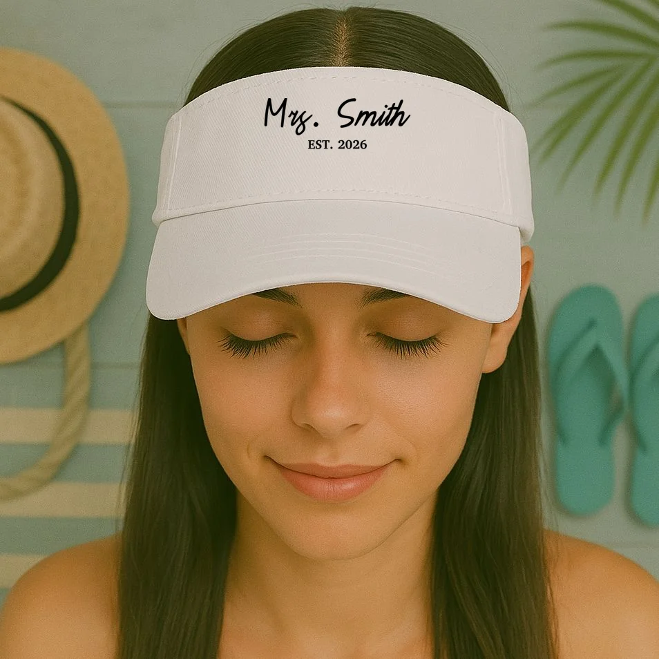 Mrs Custom Text Personalized Last Name Visor - Front 1