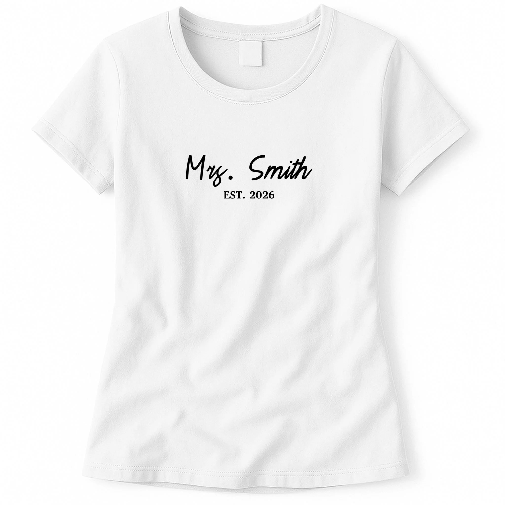 Mrs Custom Text Personalized Last Name Women's T-Shirt - Front