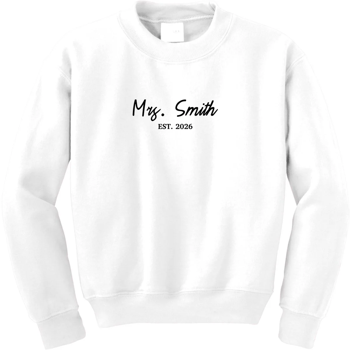 Mrs Custom Text Personalized Last Name Kids Sweatshirt - Front