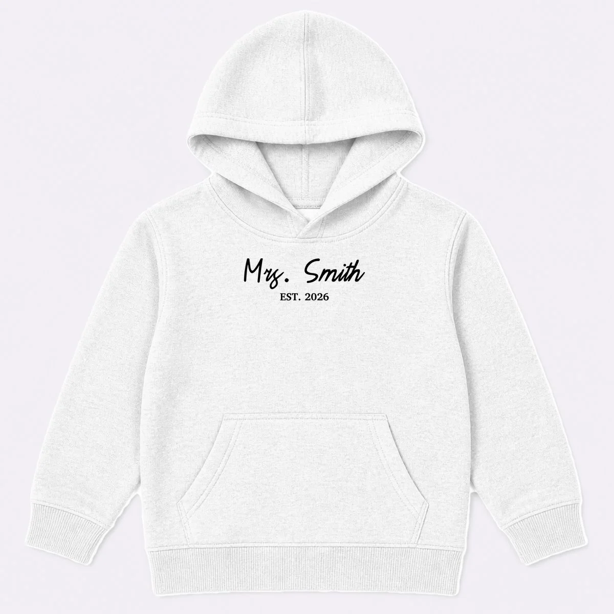 Mrs Custom Text Personalized Last Name Kids Hoodie - Front