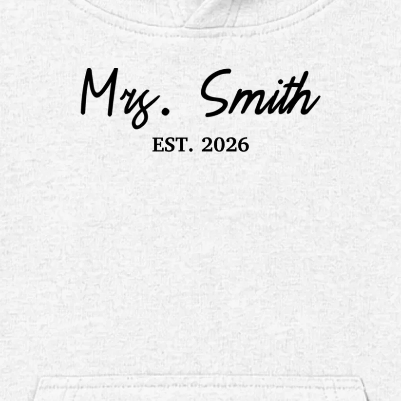 Mrs Custom Text Personalized Last Name Kids Hoodie - Front - Close-up