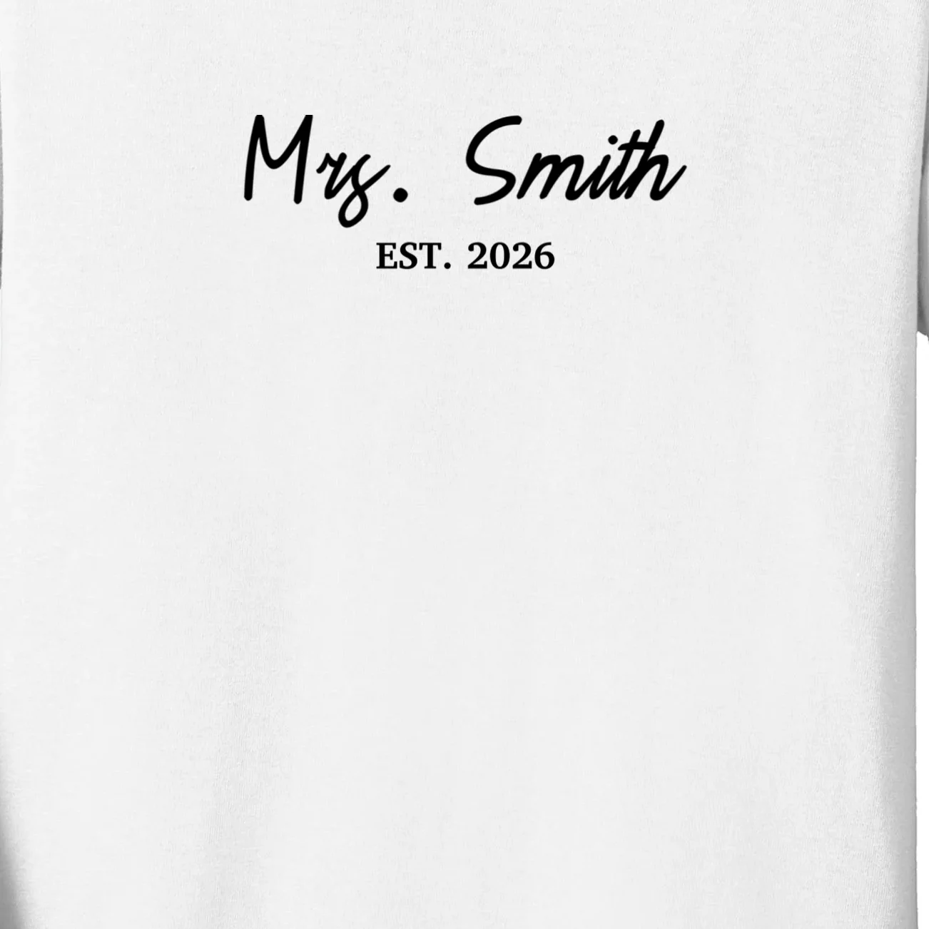 Mrs Custom Text Personalized Last Name Kids Long Sleeve Shirt - Front - Close-up