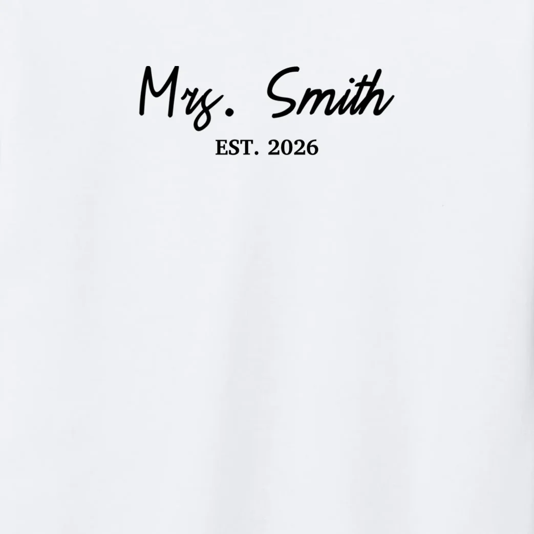 Mrs Custom Text Personalized Last Name Kids Long Sleeve Pajamas - Front - Close-up