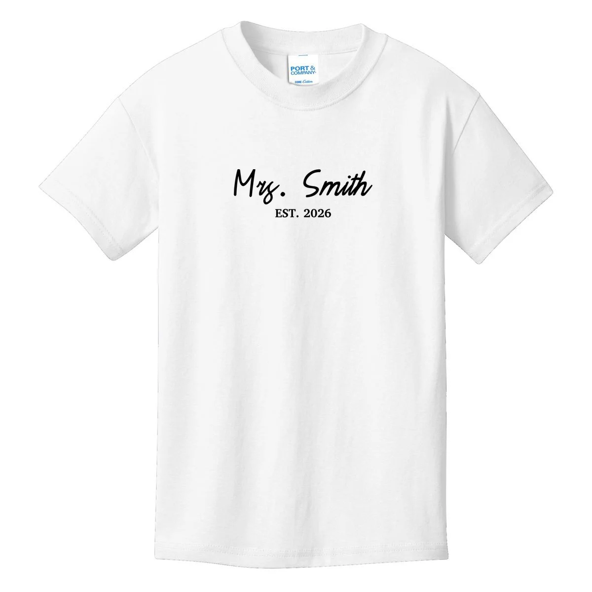 Mrs Custom Text Personalized Last Name Kids T-Shirt - Front