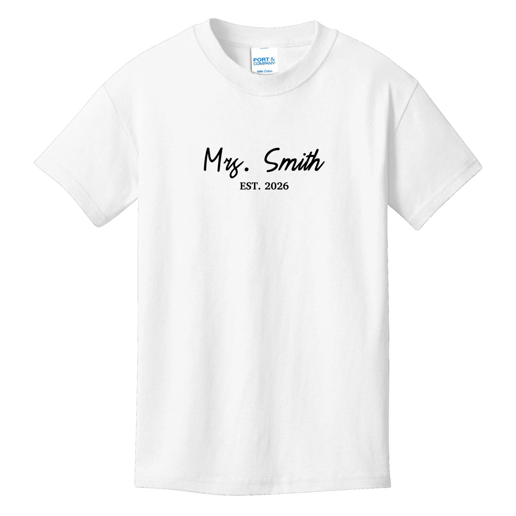 Mrs Custom Text Personalized Last Name Kids T-Shirt - Front