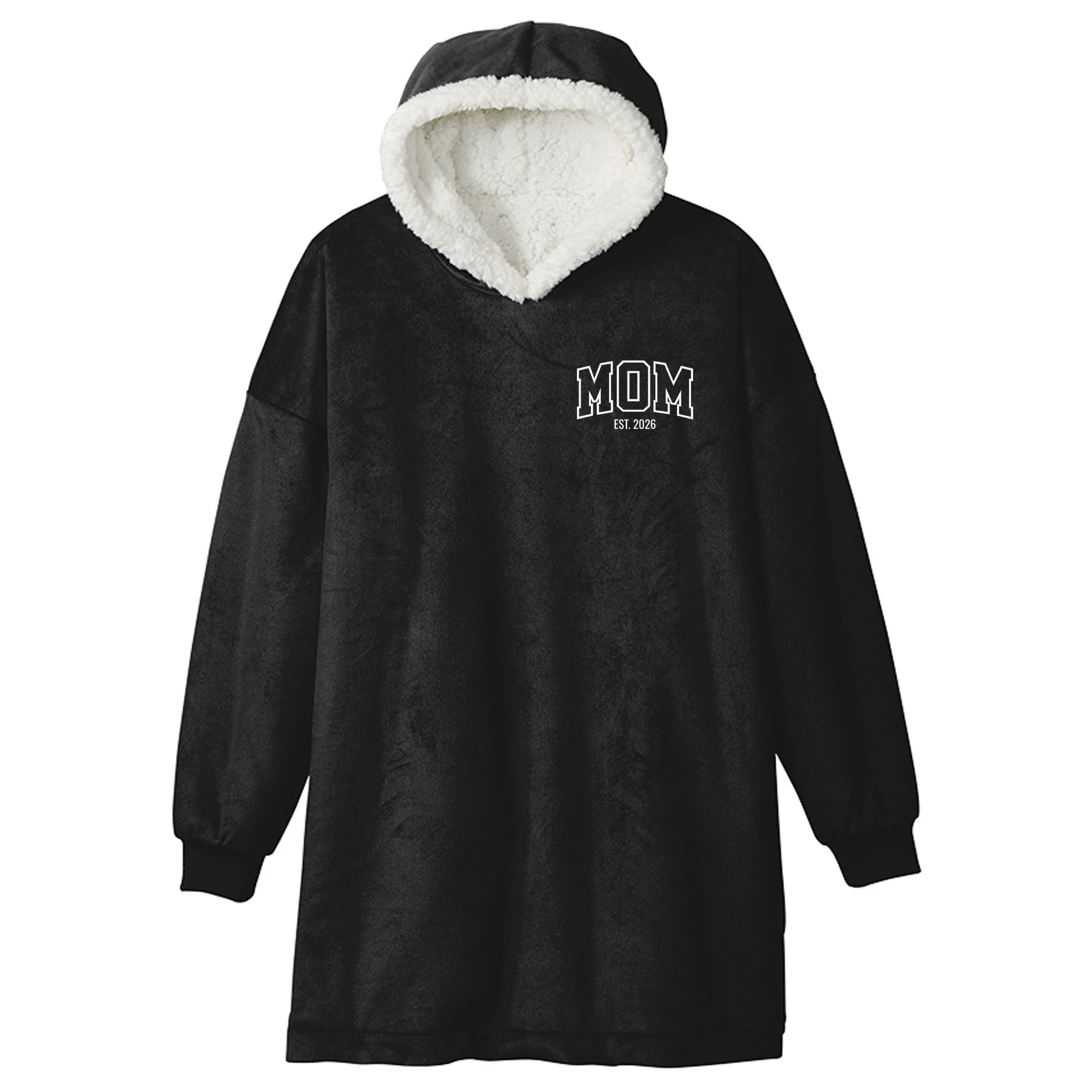 MOM Custom Year New Mom Gift Hooded Blanket - Front