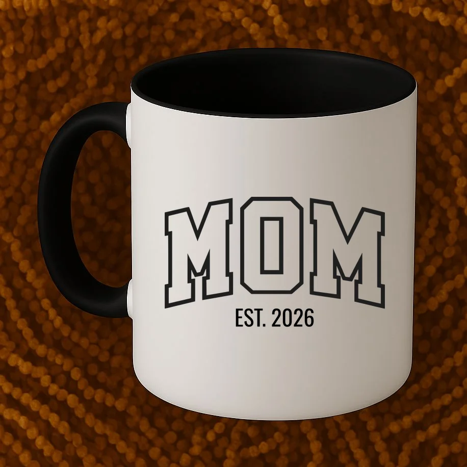 MOM Custom Year New Mom Gift Coffee Mug - Front 1