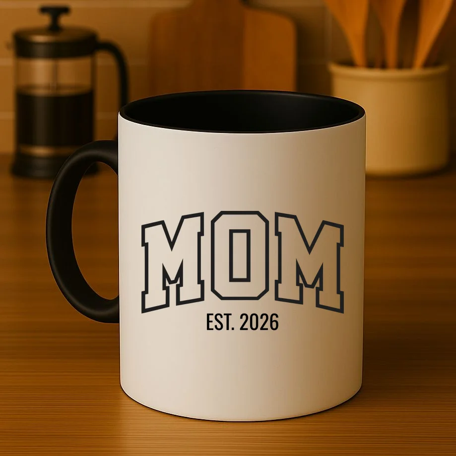 MOM Custom Year New Mom Gift Coffee Mug - Front 3