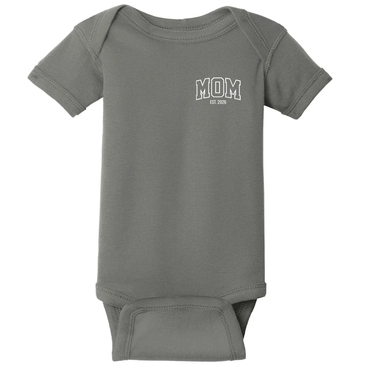 MOM Custom Year New Mom Gift Baby Bodysuit - Front
