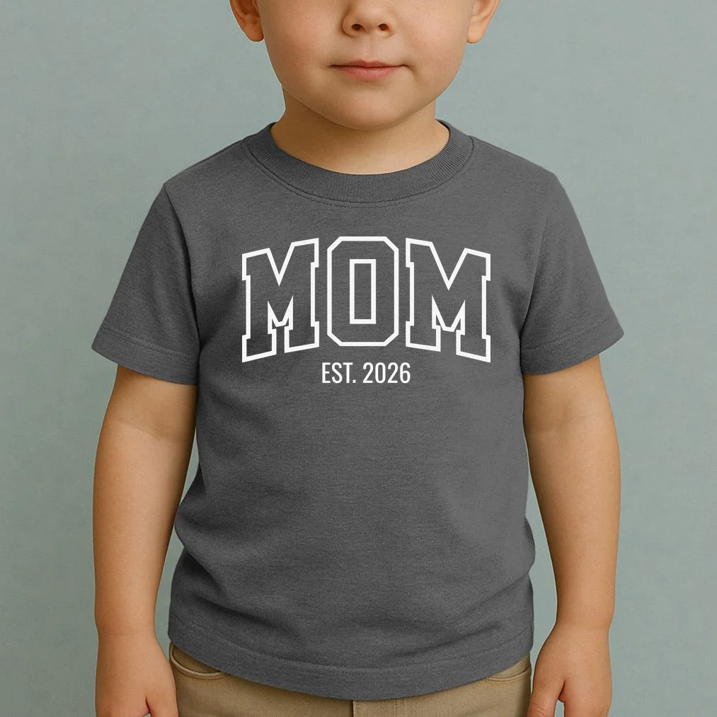 MOM Custom Year New Mom Gift Toddler T-Shirt - Front 1