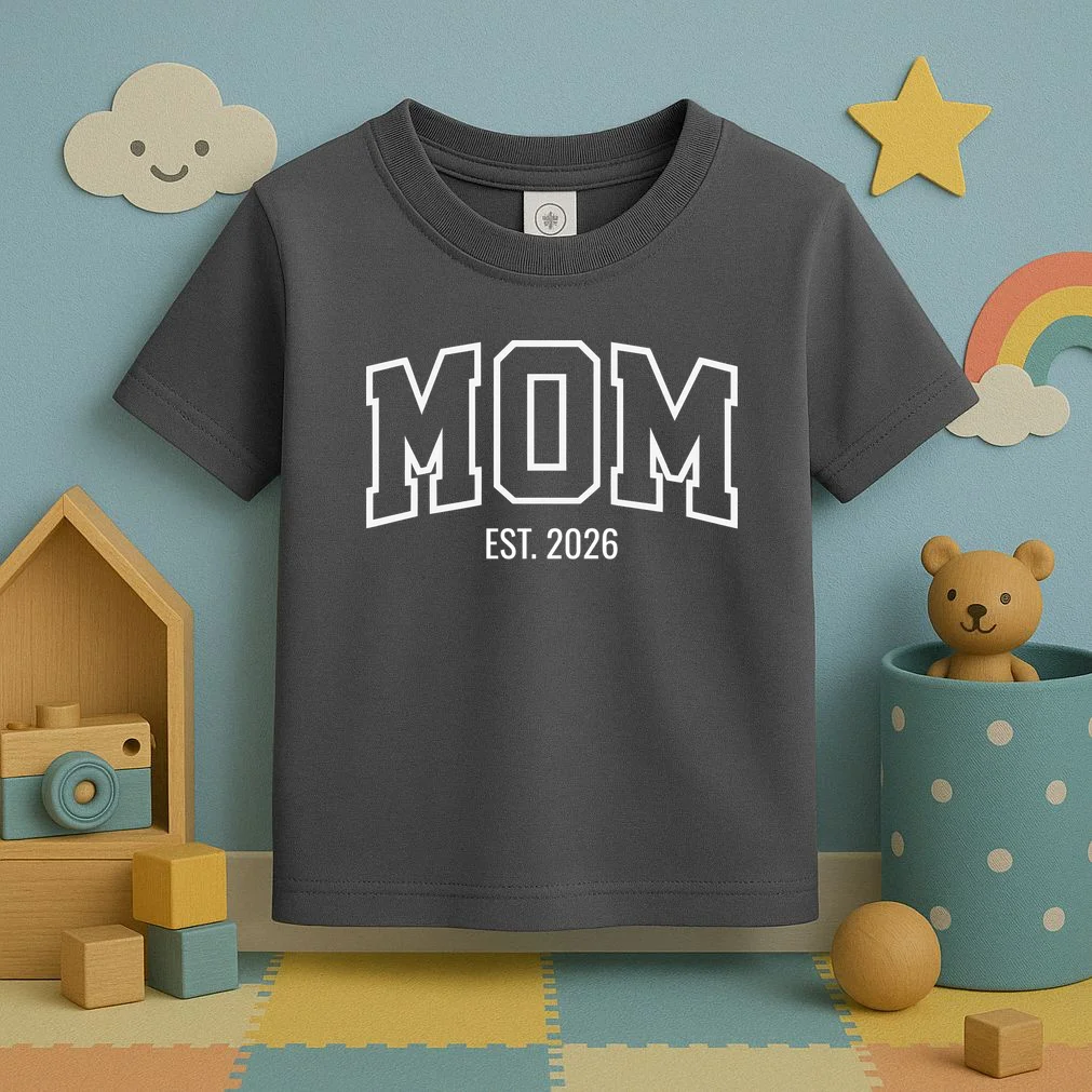 MOM Custom Year New Mom Gift Toddler T-Shirt - Front 2