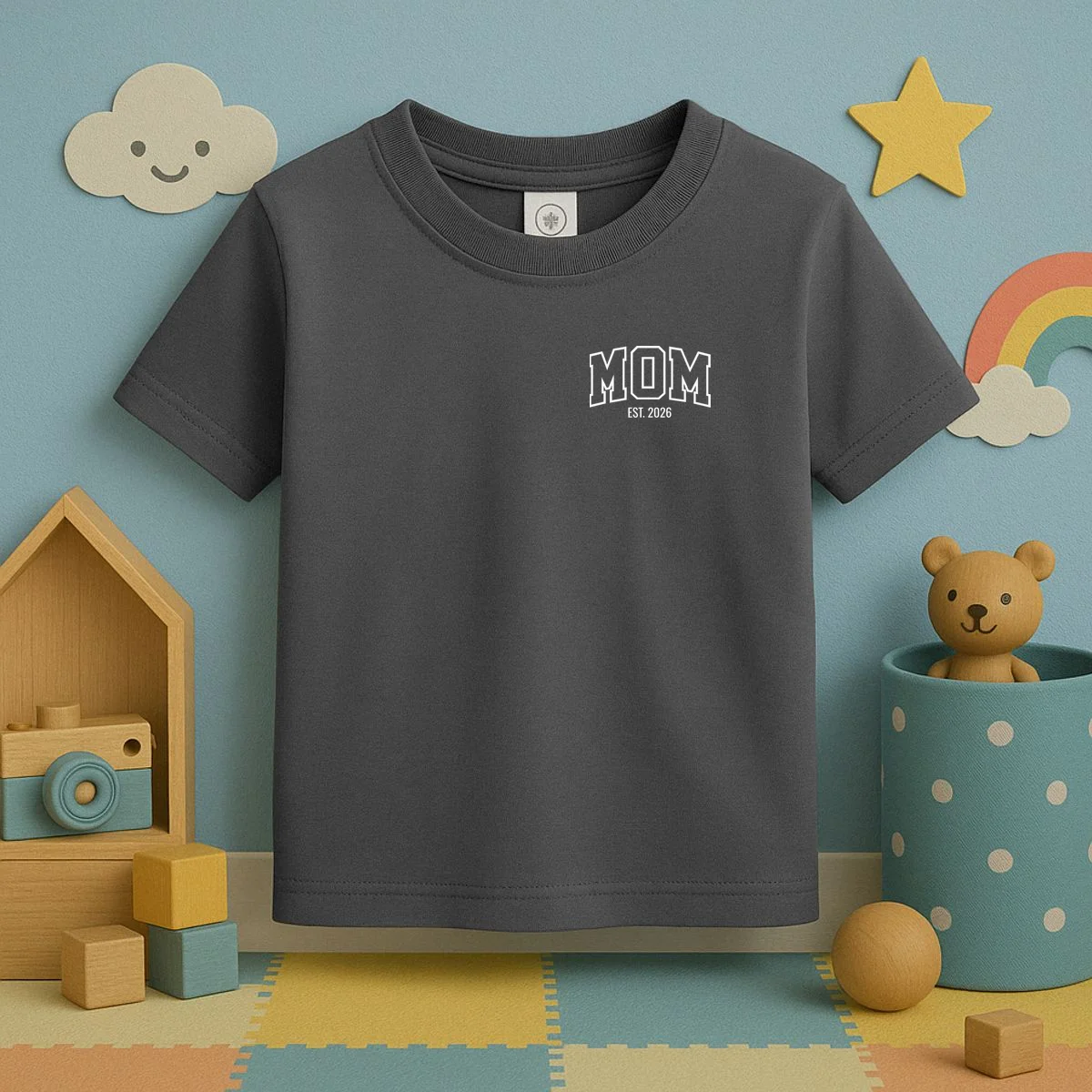 MOM Custom Year New Mom Gift Toddler T-Shirt - Front 2
