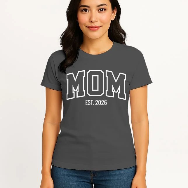 MOM Custom Year New Mom Gift Women's T-Shirt - Front 3