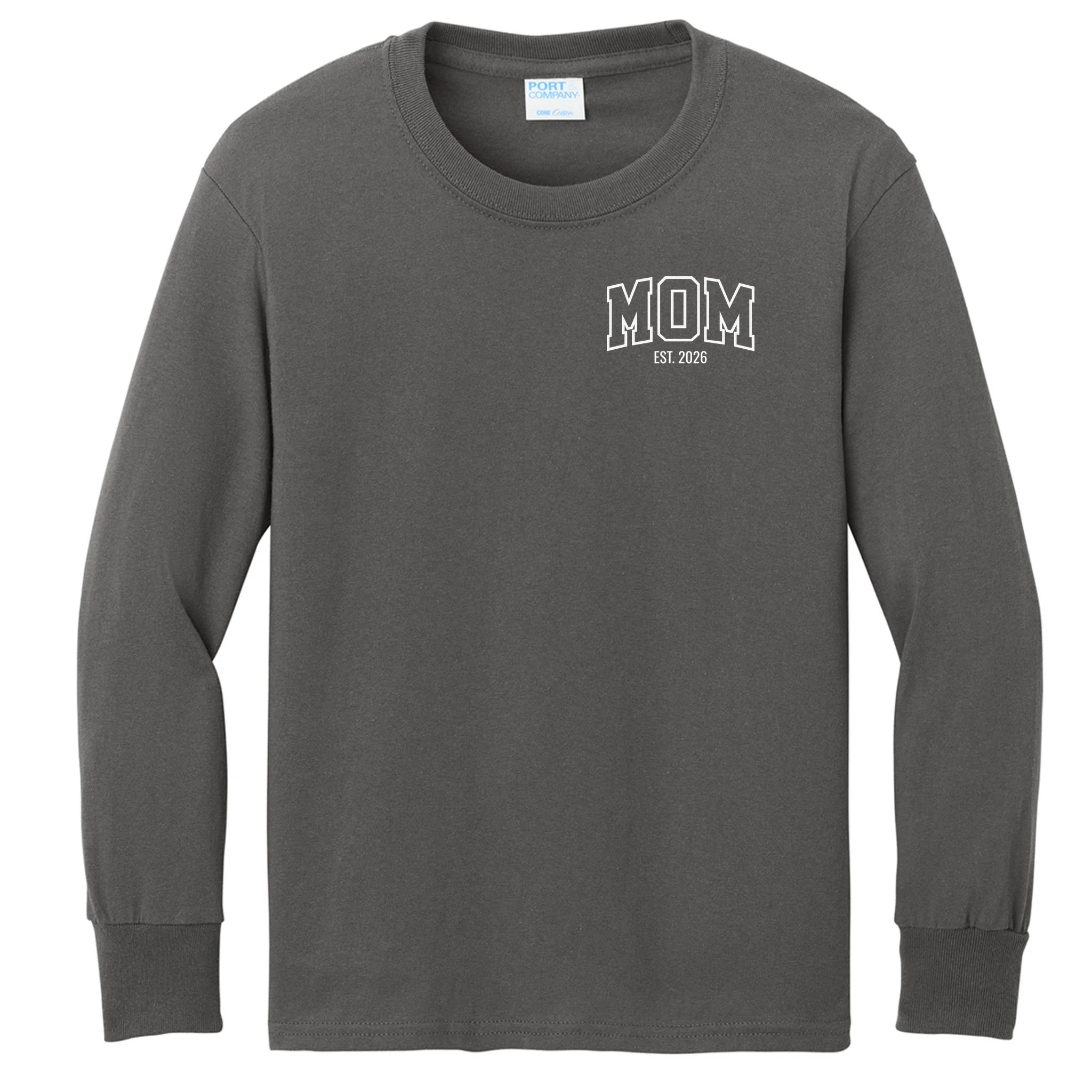 MOM Custom Year New Mom Gift Kids Long Sleeve Shirt - Front