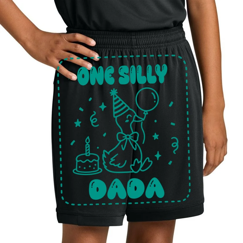 Mama & Dada First Birthday Personalized Gift - Cute Goose Illustration Birthday Design Kids Shorts - Front 1