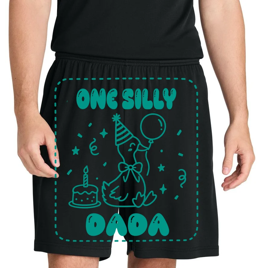 Mama & Dada First Birthday Personalized Gift - Cute Goose Illustration Birthday Design Men's Shorts - Front 1