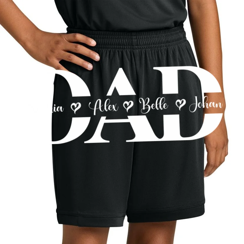 Mom Dad Name Custom Gift - Personalized Family Names - Celebrate mom and dad with a family names gift Kids Shorts - Front 1