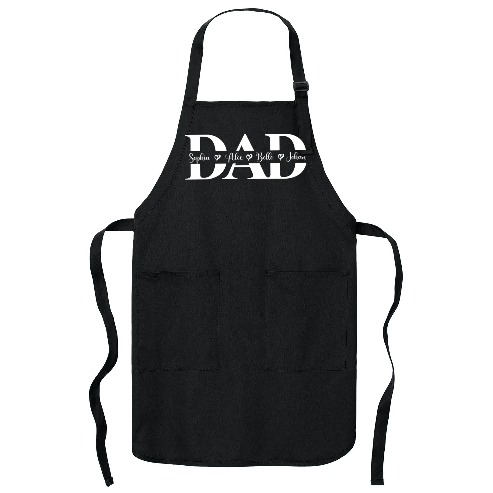 Mom Dad Name Custom Gift - Personalized Family Names - Celebrate mom and dad with a family names gift Apron Front