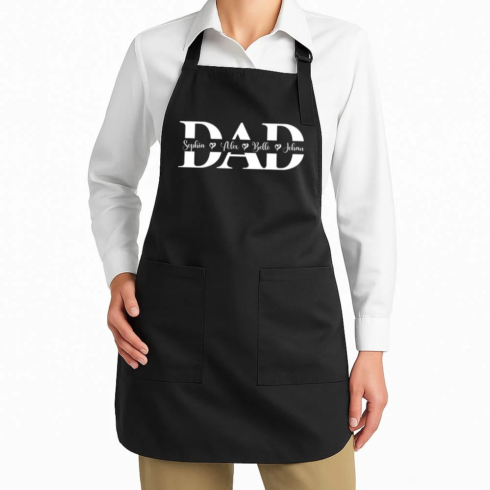 Mom Dad Name Custom Gift - Personalized Family Names - Celebrate mom and dad with a family names gift Apron - Front 1