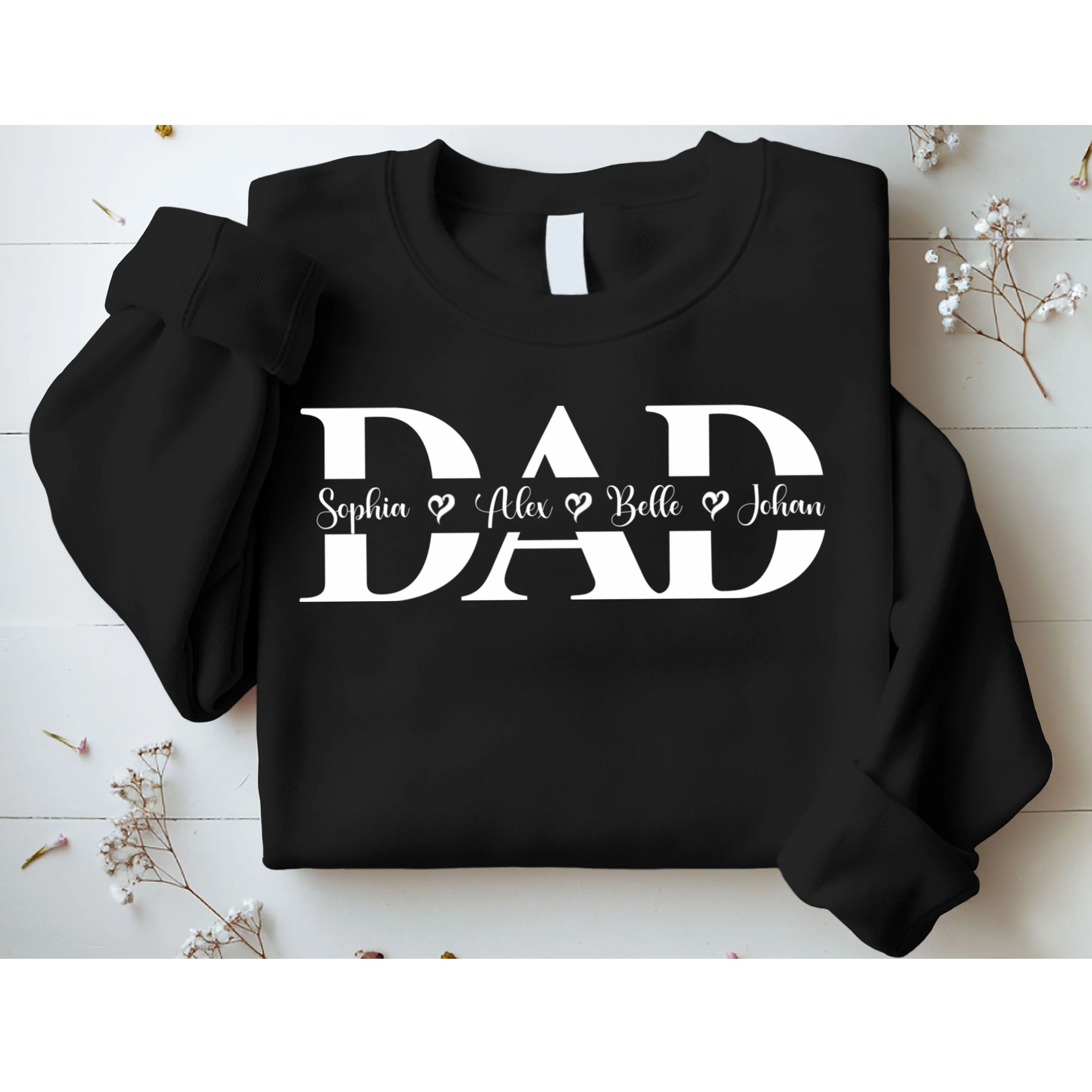 Mom Dad Name Custom Gift - Personalized Family Names - Celebrate mom and dad with a family names gift Men's Sweatshirt - Front 1
