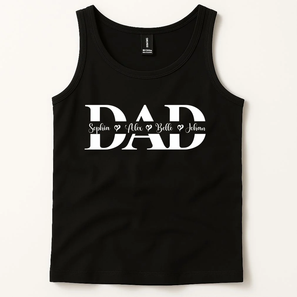 Mom Dad Name Custom Gift - Personalized Family Names - Celebrate mom and dad with a family names gift Men's Tank Top - Front 1