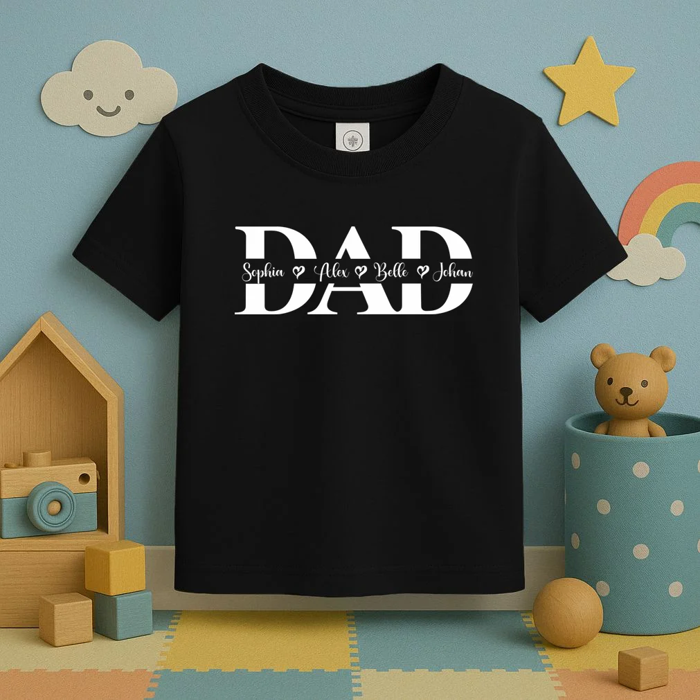 Mom Dad Name Custom Gift - Personalized Family Names - Celebrate mom and dad with a family names gift Toddler T-Shirt - Front 2