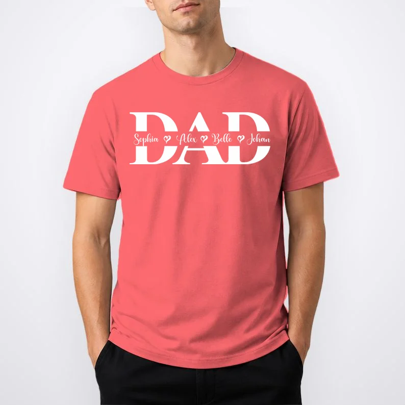 Mom Dad Name Custom Gift - Personalized Family Names - Celebrate mom and dad with a family names gift Men's T-Shirt - Front 1