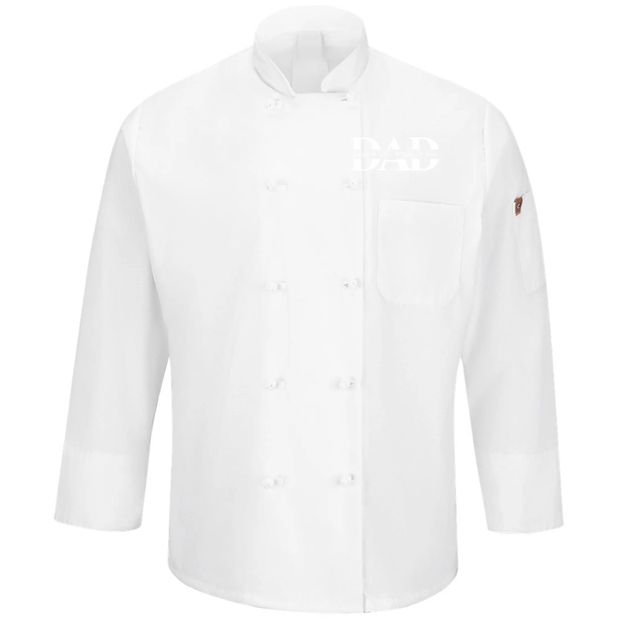 Mom Dad Name Custom Gift - Personalized Family Names - Celebrate mom and dad with a family names gift Men's Chef Coat - Front