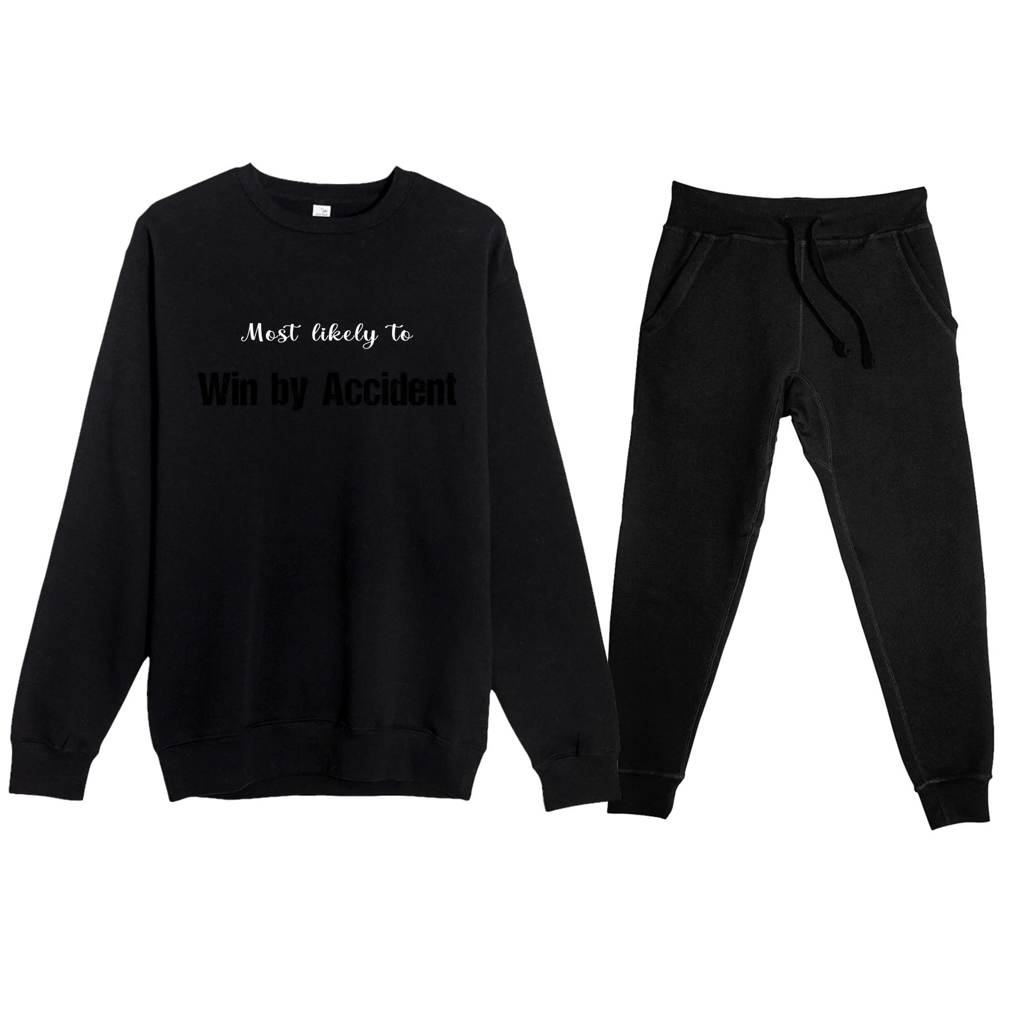 Most Likely To Bowling – Humorous Sports Typography Men's Sweatsuit - Front