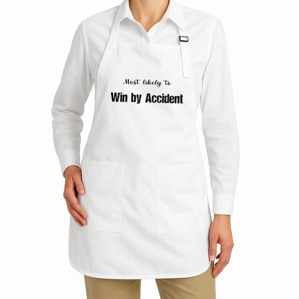 Most Likely To Bowling – Humorous Sports Typography Apron - Front 1