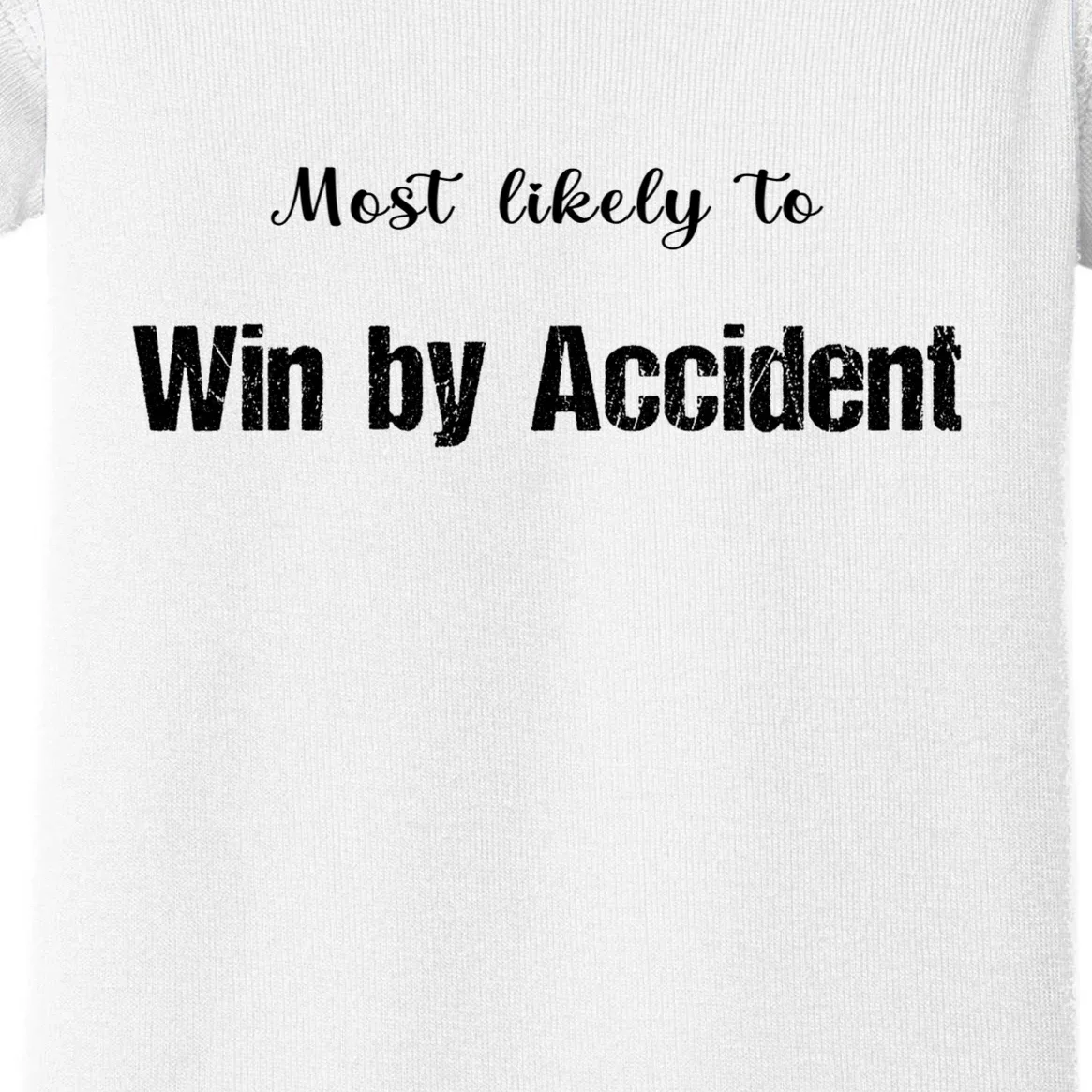 Most Likely To Bowling – Humorous Sports Typography Baby Bodysuit - Front - Close-up