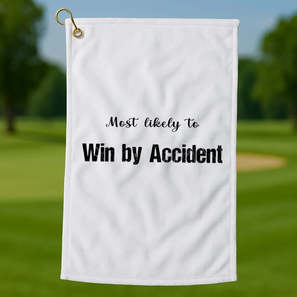 Most Likely To Bowling – Humorous Sports Typography Golf Towel - Front 1