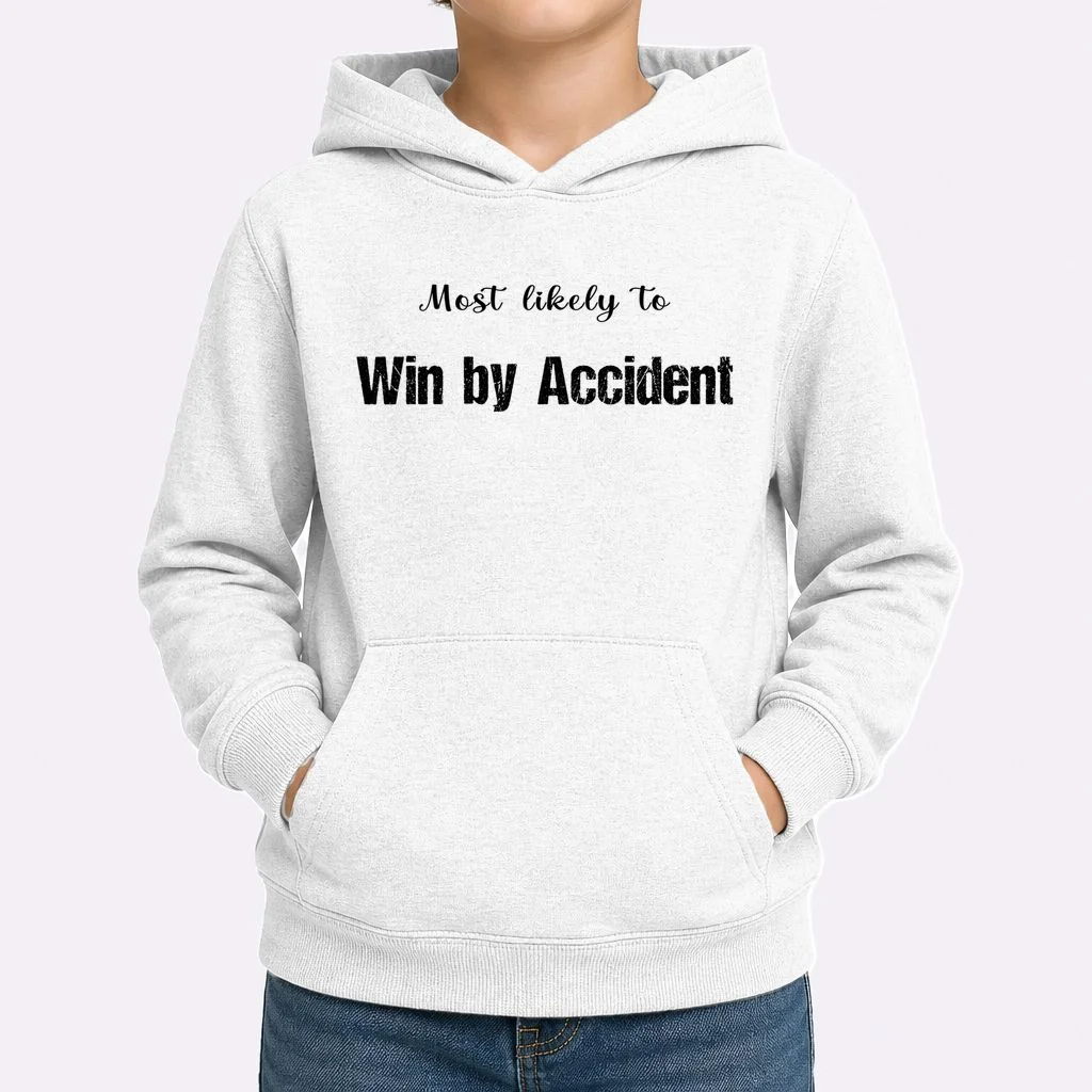 Most Likely To Bowling – Humorous Sports Typography Kids Hoodie - Front 1