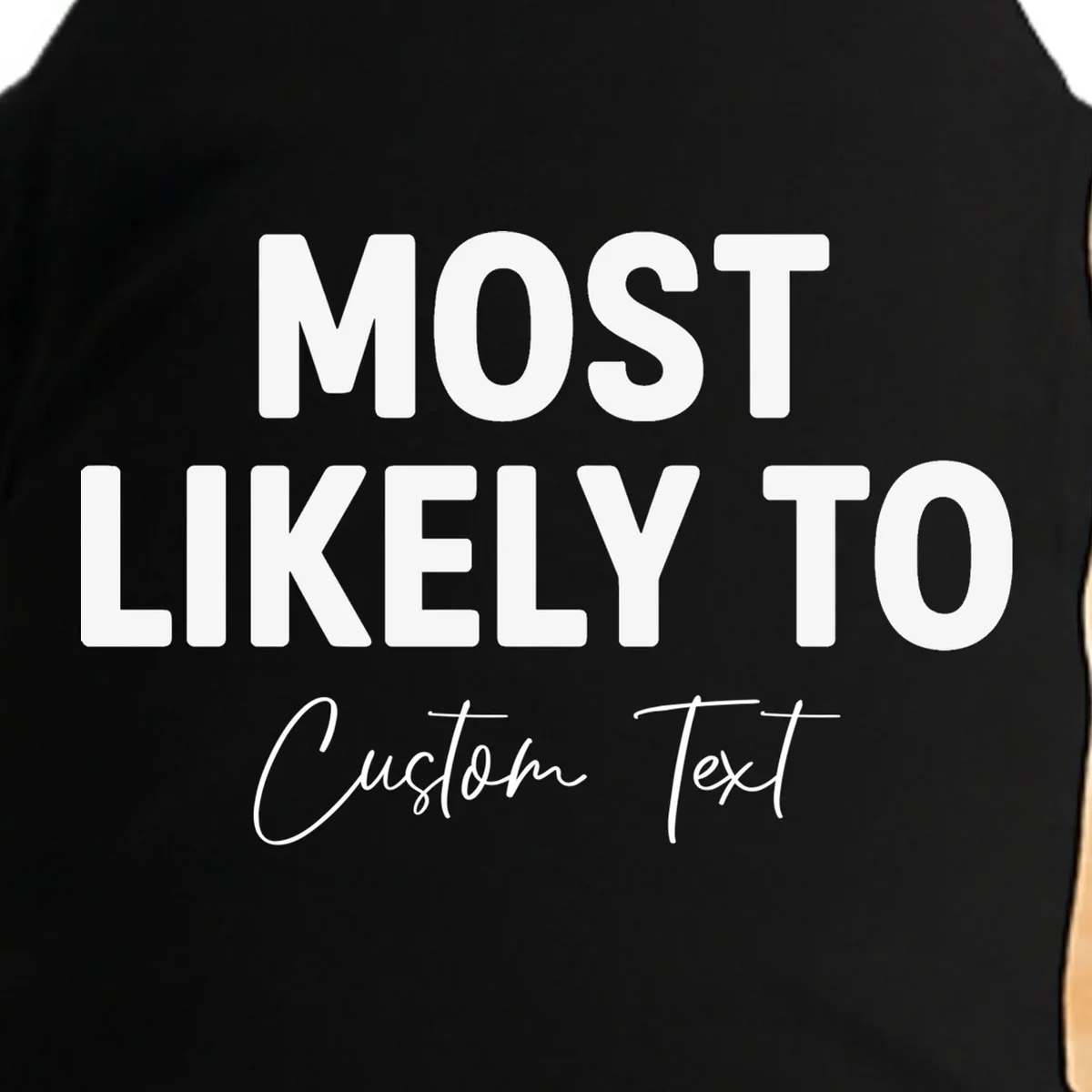 Most Likely To Personalized Doggie Tank - Front - Close-up