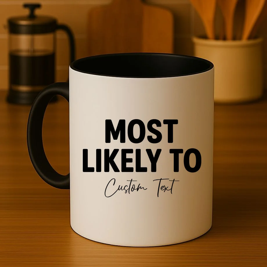 Most Likely To Personalized Coffee Mug - Front 3