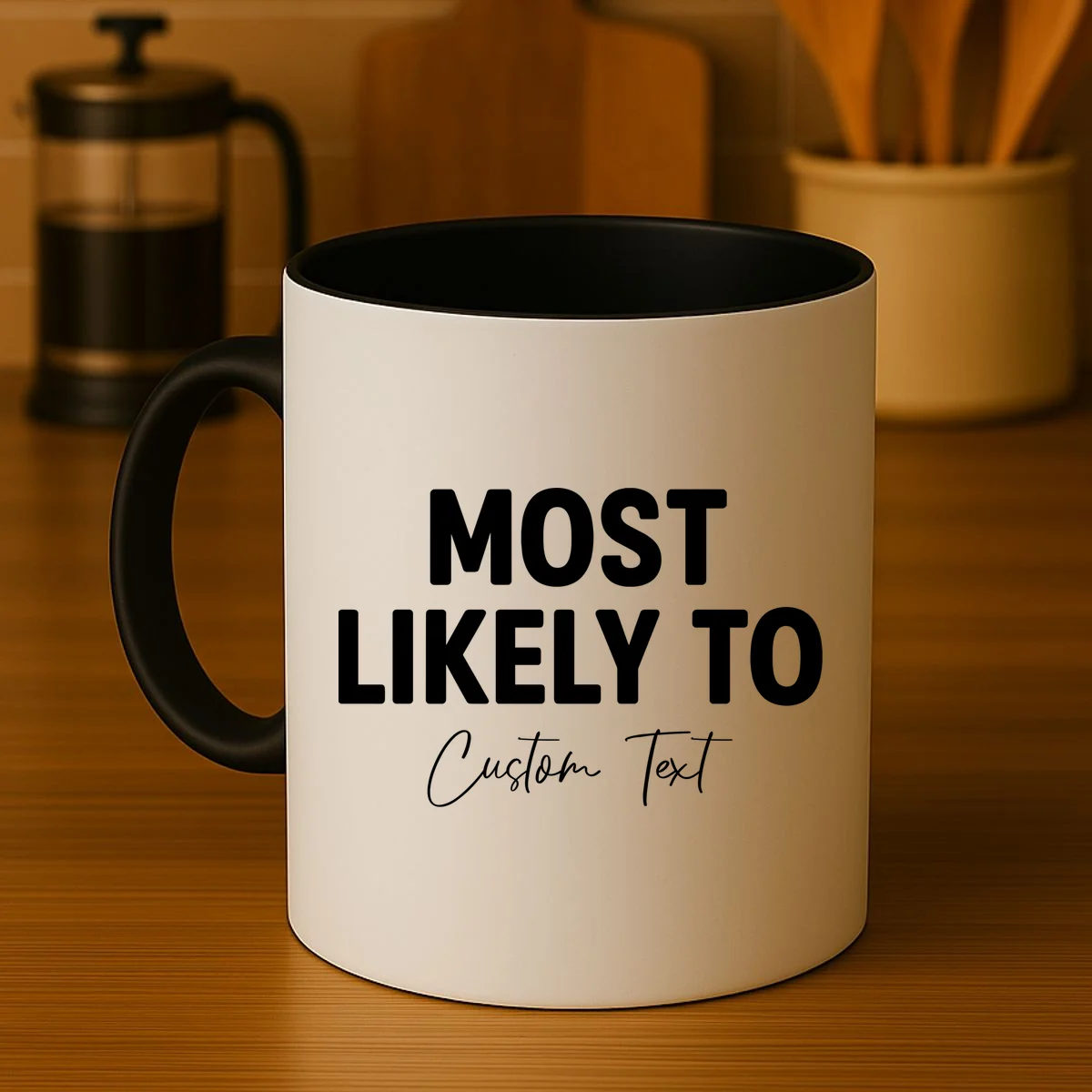 Most Likely To Personalized Coffee Mug - Front 3