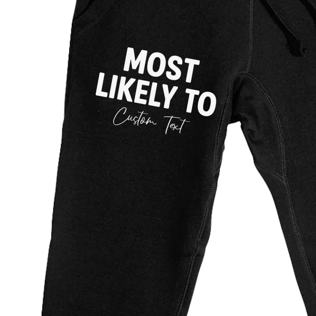 Most Likely To Personalized Men's Sweatpants - Front - Close-up