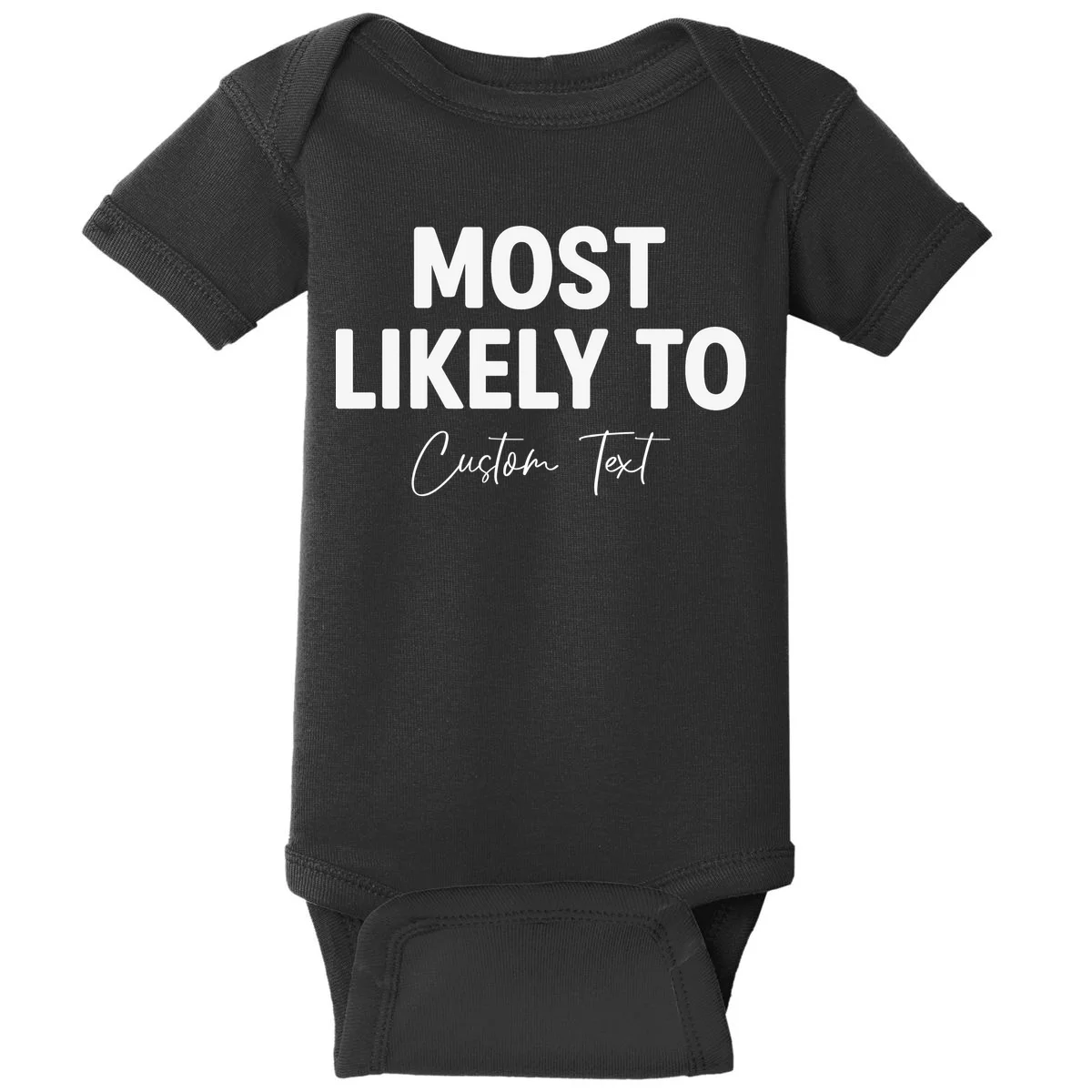 Most Likely To Personalized Baby Bodysuit - Front