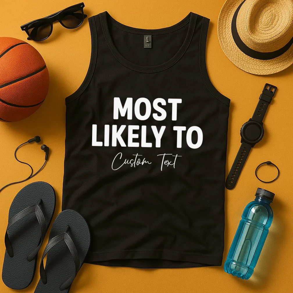 Most Likely To Personalized Tank Top - Front 3