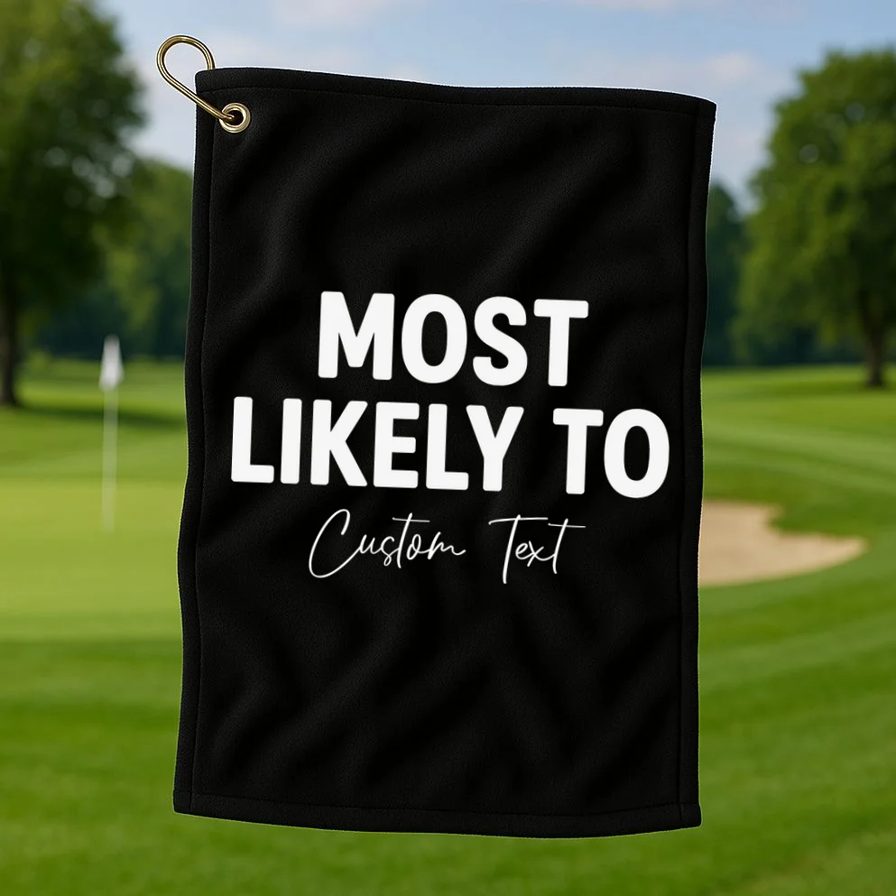 Most Likely To Personalized Golf Towel - Front 1