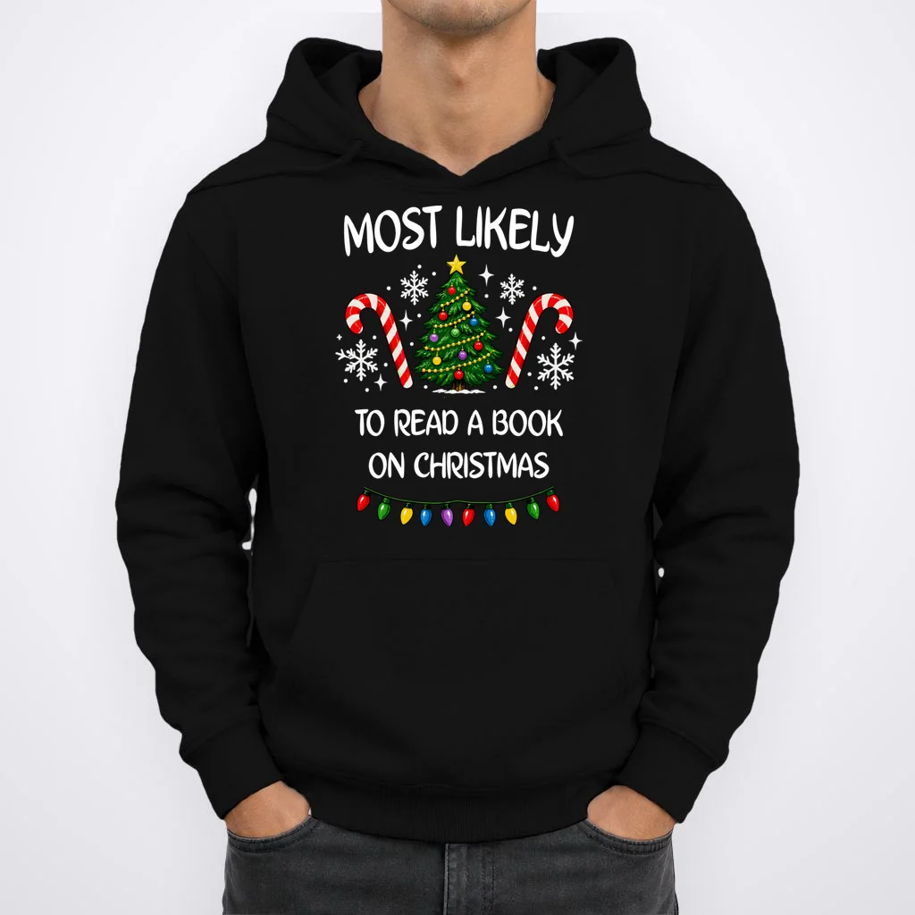 Most Likely to Christmas Personalized Phrase Gift -  Funny Christmas Activity Custom Design Men's Hoodie - Front 1