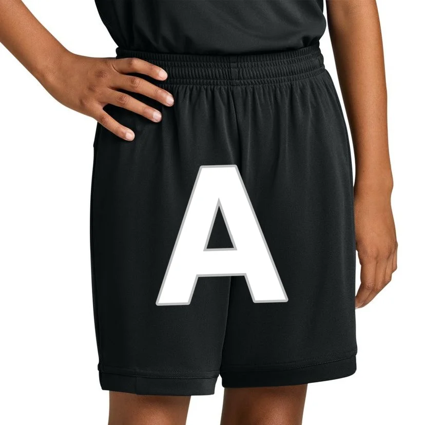 Minimalist Initial Letter Personalized Custom Gift - Bold Monogram Name Design Kids Shorts - Front 1