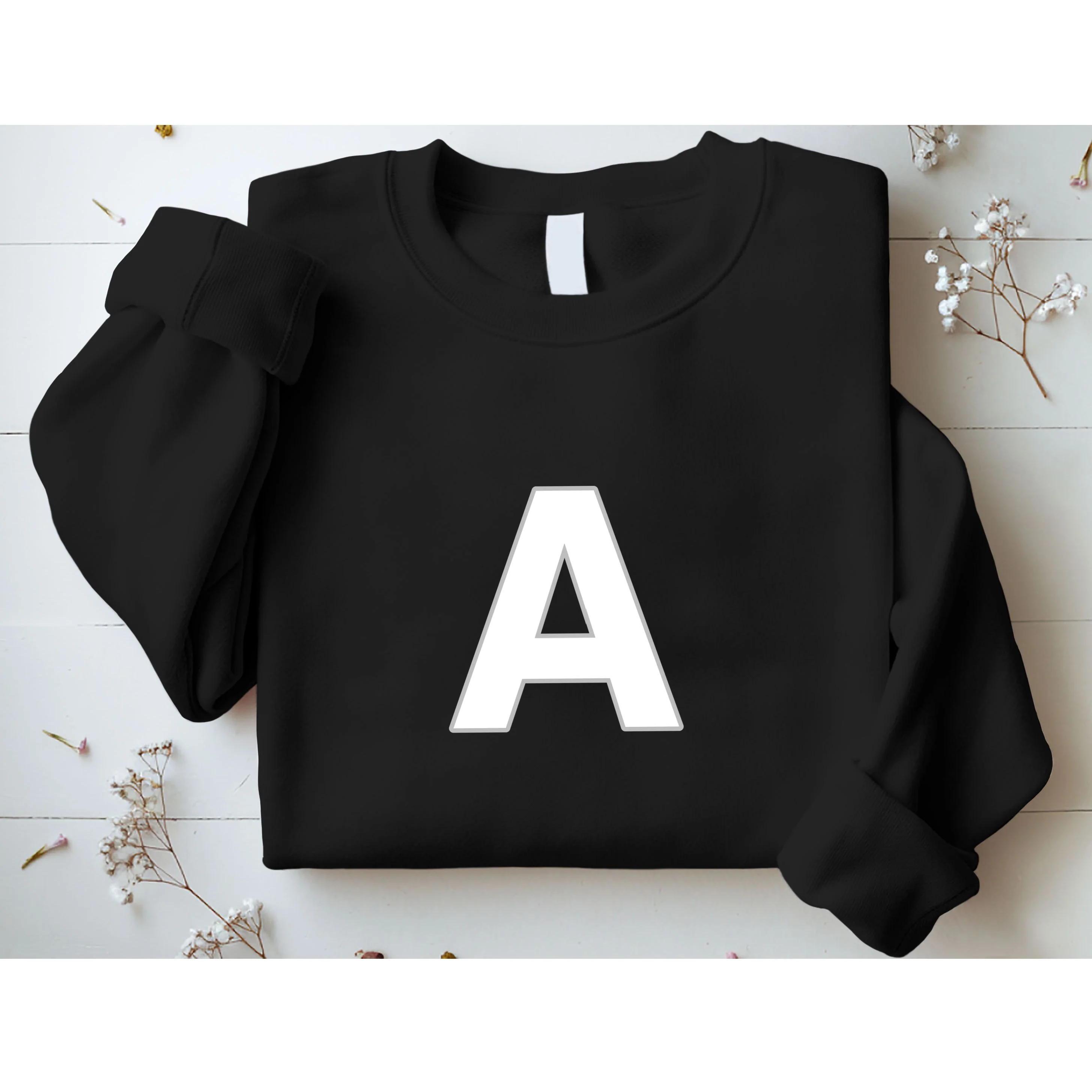 Minimalist Initial Letter Personalized Custom Gift - Bold Monogram Name Design Men's Sweatshirt - Front 1