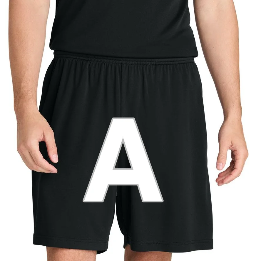 Minimalist Initial Letter Personalized Custom Gift - Bold Monogram Name Design Men's Shorts - Front 1