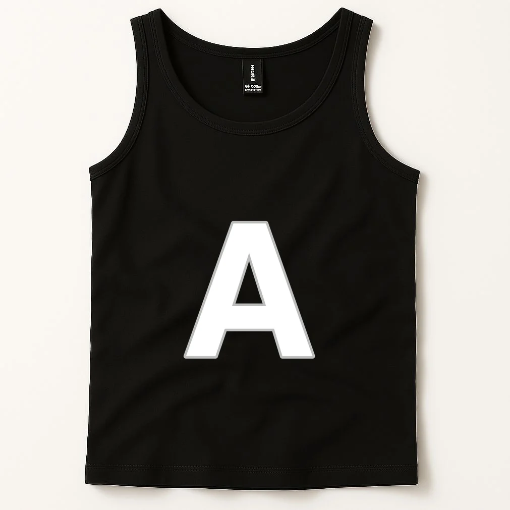 Minimalist Initial Letter Personalized Custom Gift - Bold Monogram Name Design Men's Tank Top - Front 1
