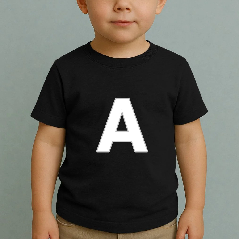 Minimalist Initial Letter Personalized Custom Gift - Bold Monogram Name Design Toddler T-Shirt - Front 1