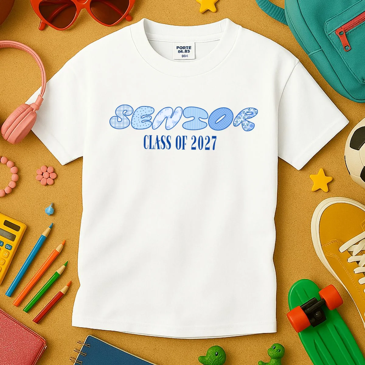 Cute Senior Class of Custom Year Kids T-Shirt - Front 2